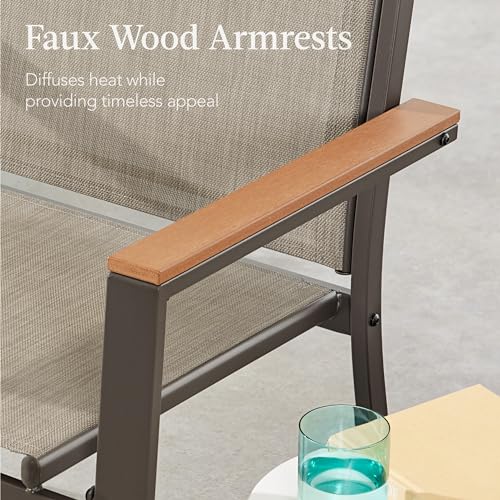 Set of 2 Stackable Outdoor Textilene Chairs with Armrests M948424
