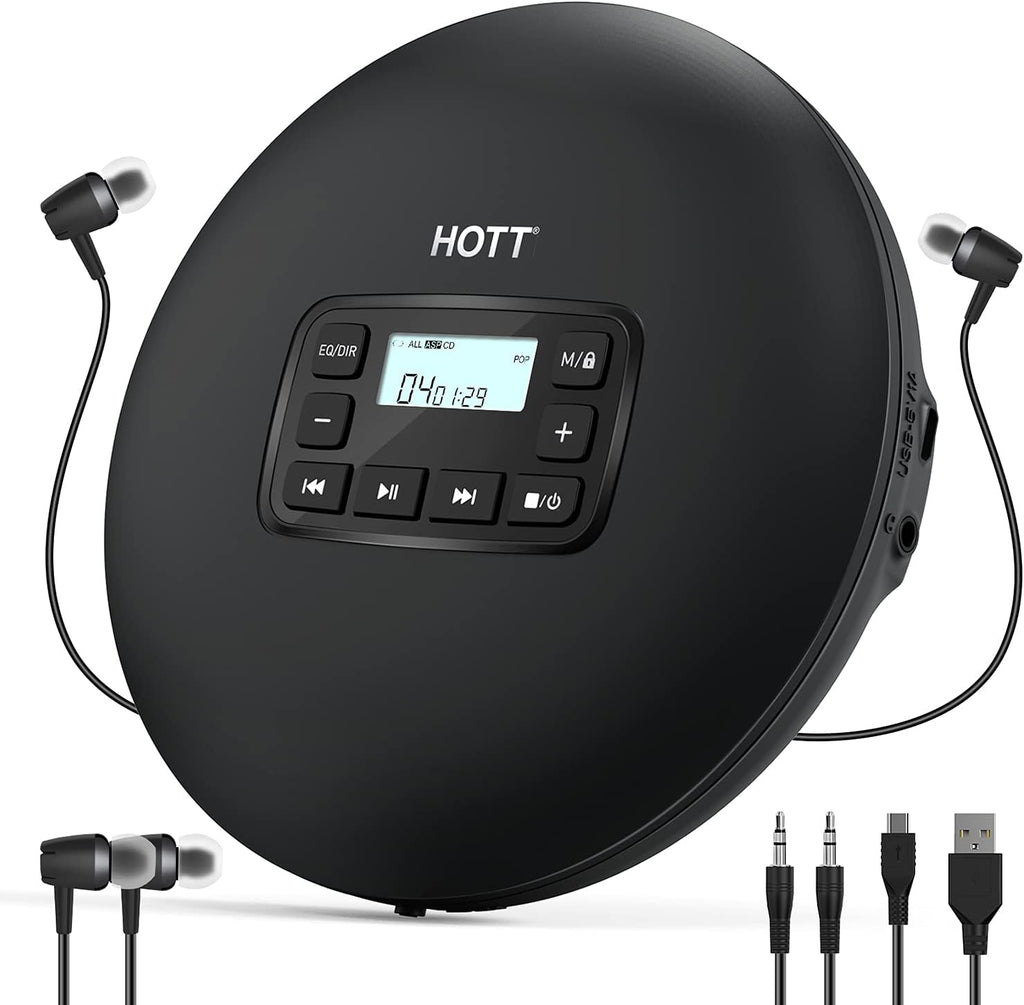 Portable CD Player with Stereo Earphones, Black Z995