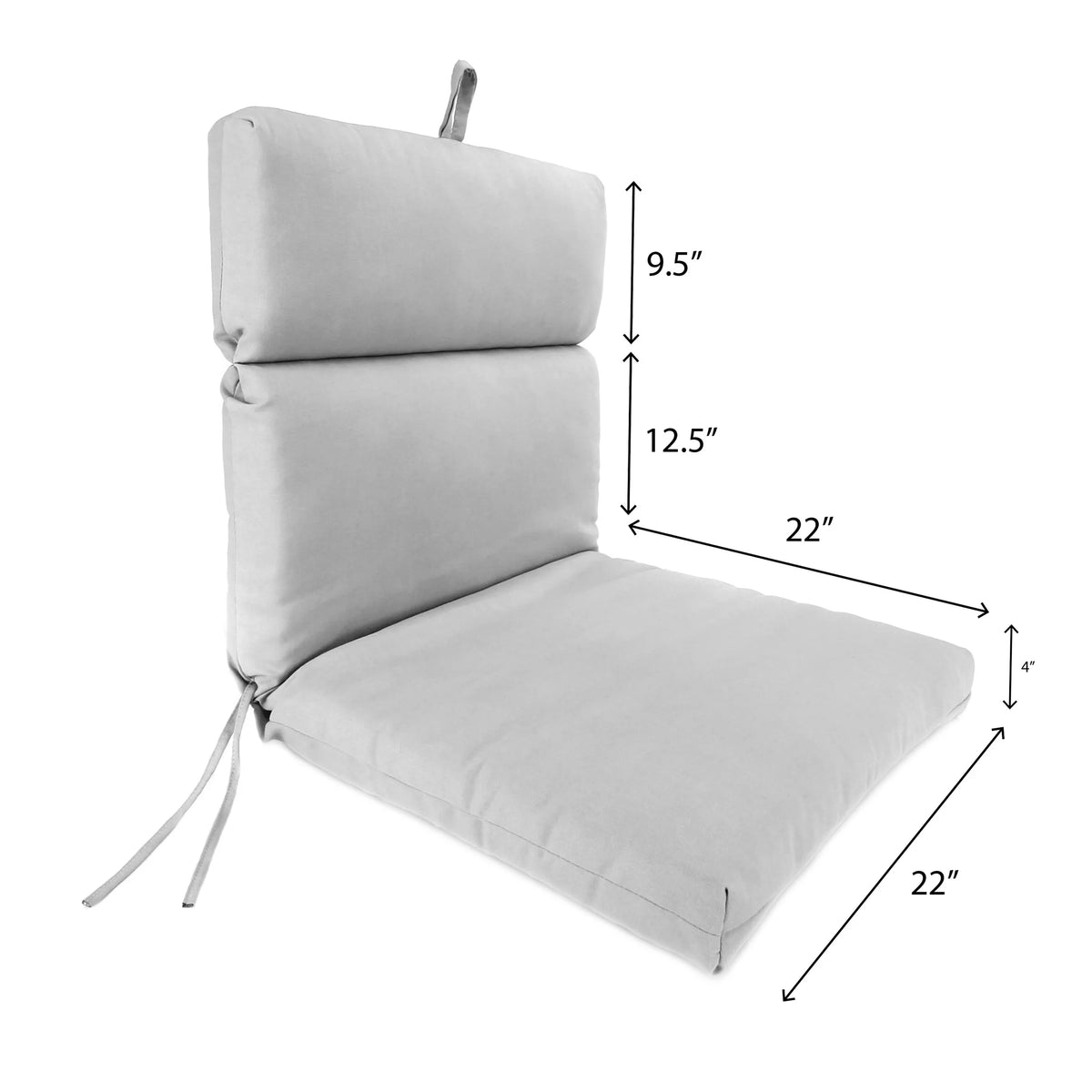 Navy Rectangular Outdoor Chair Cushion with Ties I135527
