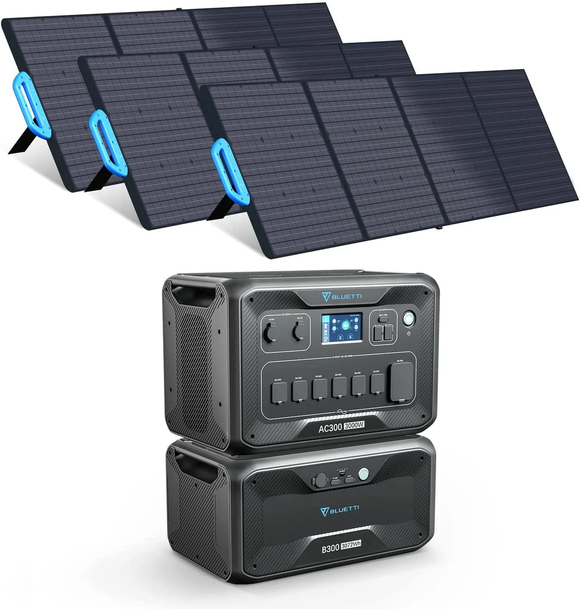 3072Wh Expansion Battery Power Station with 3 200W Solar Panels L37993