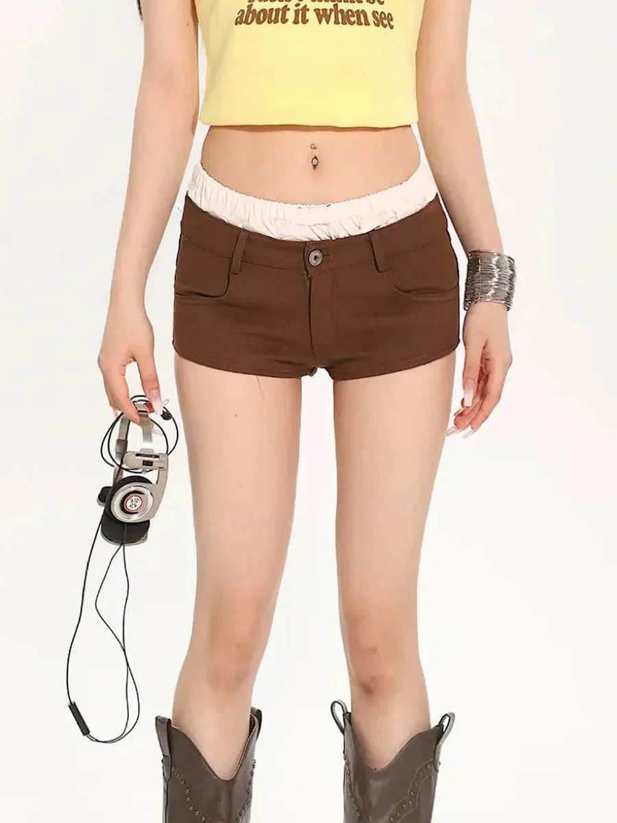 2 Pcs Low Waist Shorts K5426