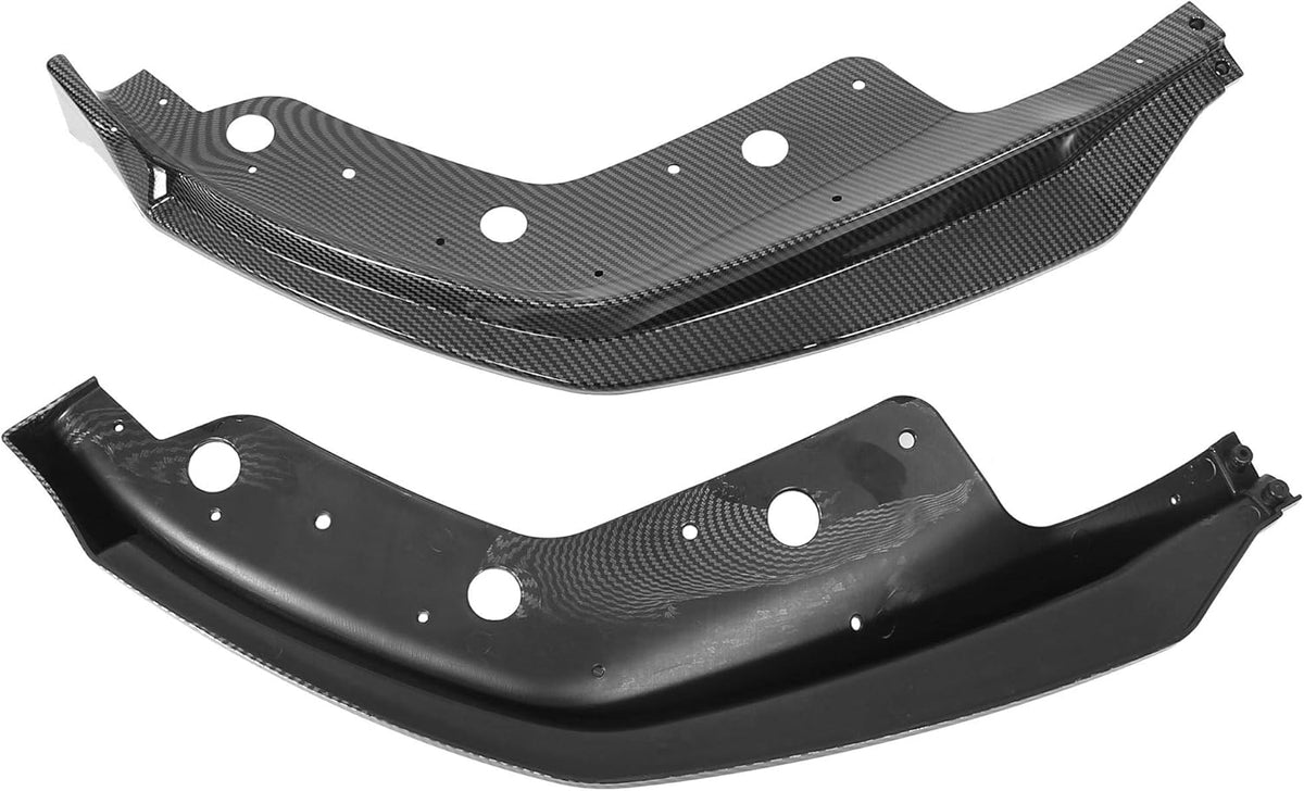 Black Front Bumper Lip Splitter Set Carbon Fiber Pattern V2617