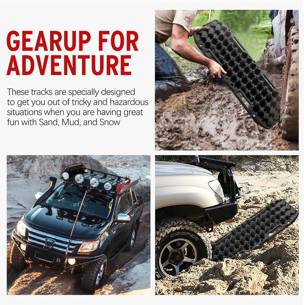 Black Off-Road Traction Boards Pair Recovery Tracks G79609