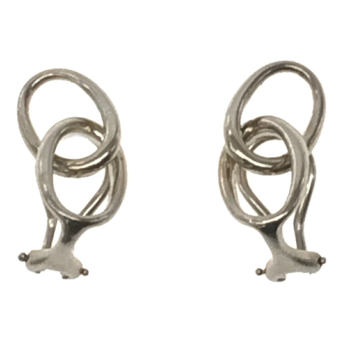 Vintage Silver Double Loop Earrings B672189