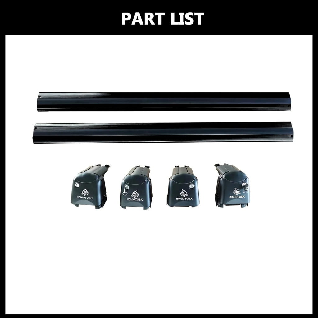 Black Lockable Roof Rack Crossbars Y23883