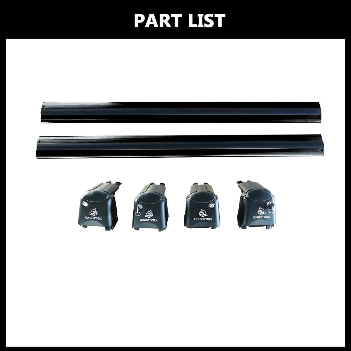 Black Lockable Roof Rack Crossbars Y23883