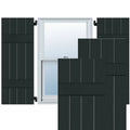 15 in. x 46 in. Dark Green Western Red Cedar Board and Batten Shutters Pair A6149