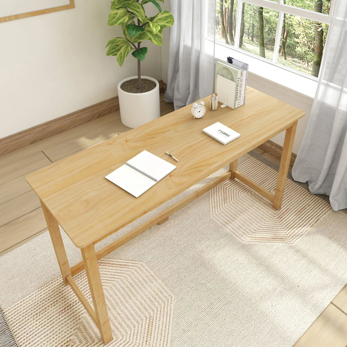 Wooden Desk 55" Natural S38023