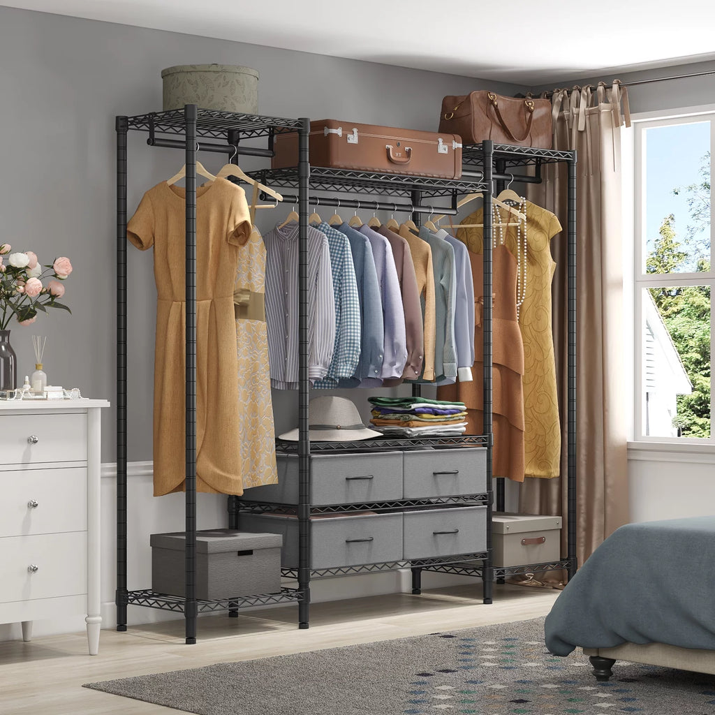 Black Heavy Duty Metal Clothing Rack Q3397