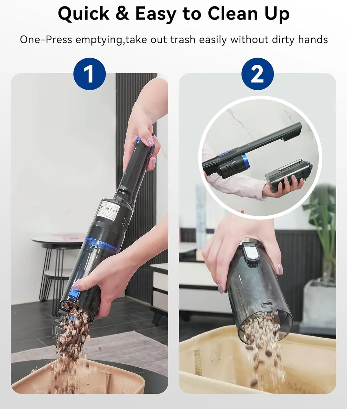 Handheld Vacuum Cordless, 20KPa, 35 Mins Runtime with Fast Charging Dock, One-Touch Empty H6115