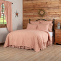 Red Ticking Stripe California King Quilt Coverlet T305228