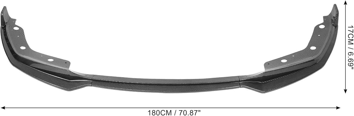 Black Front Bumper Lip Splitter Set Carbon Fiber Pattern V2617