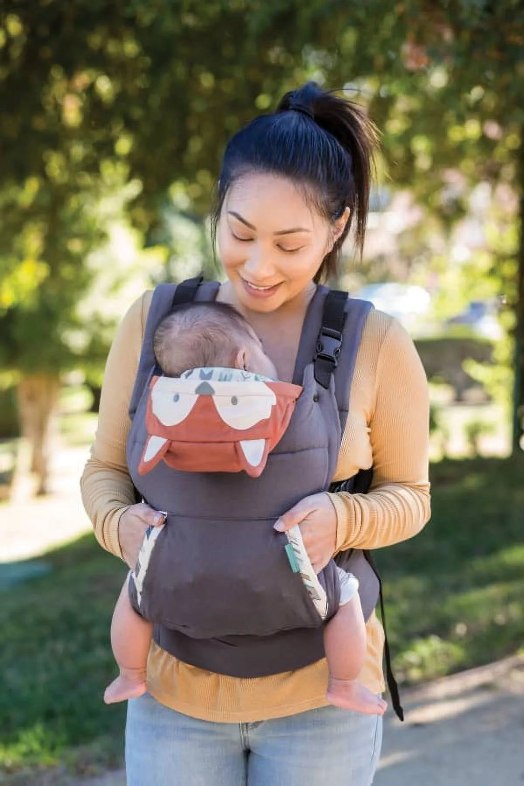 Ergonomic Hoodie Baby Carrier, 2-Position, 12-40lb, Gray Fox Y5429
