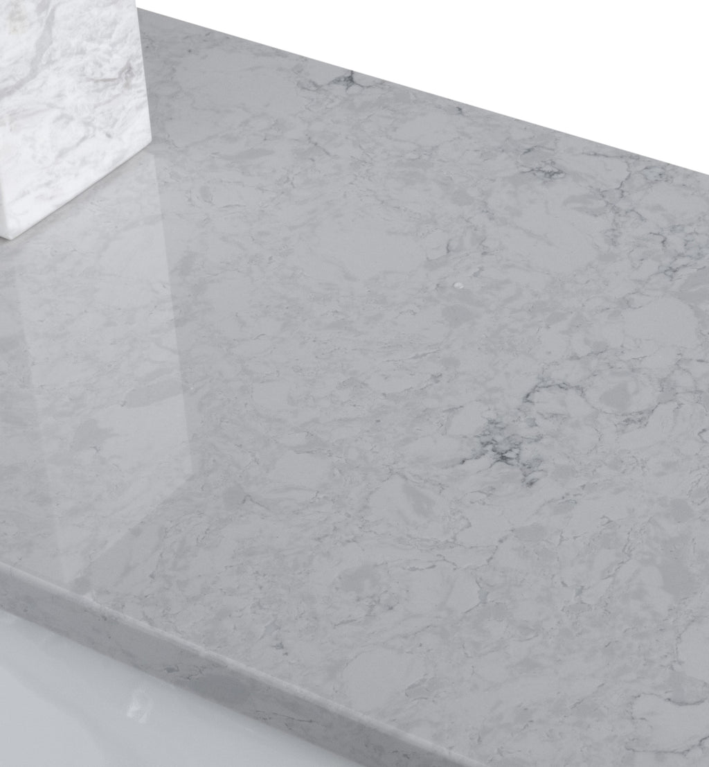 37in Grey Engineered Stone Vanity Top with Ceramic Sink F1264