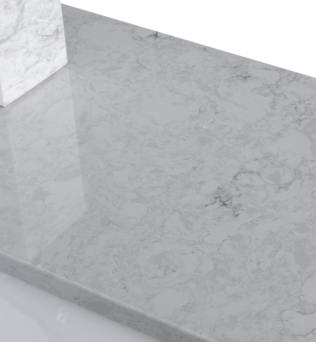 37in Grey Engineered Stone Vanity Top with Ceramic Sink F1264