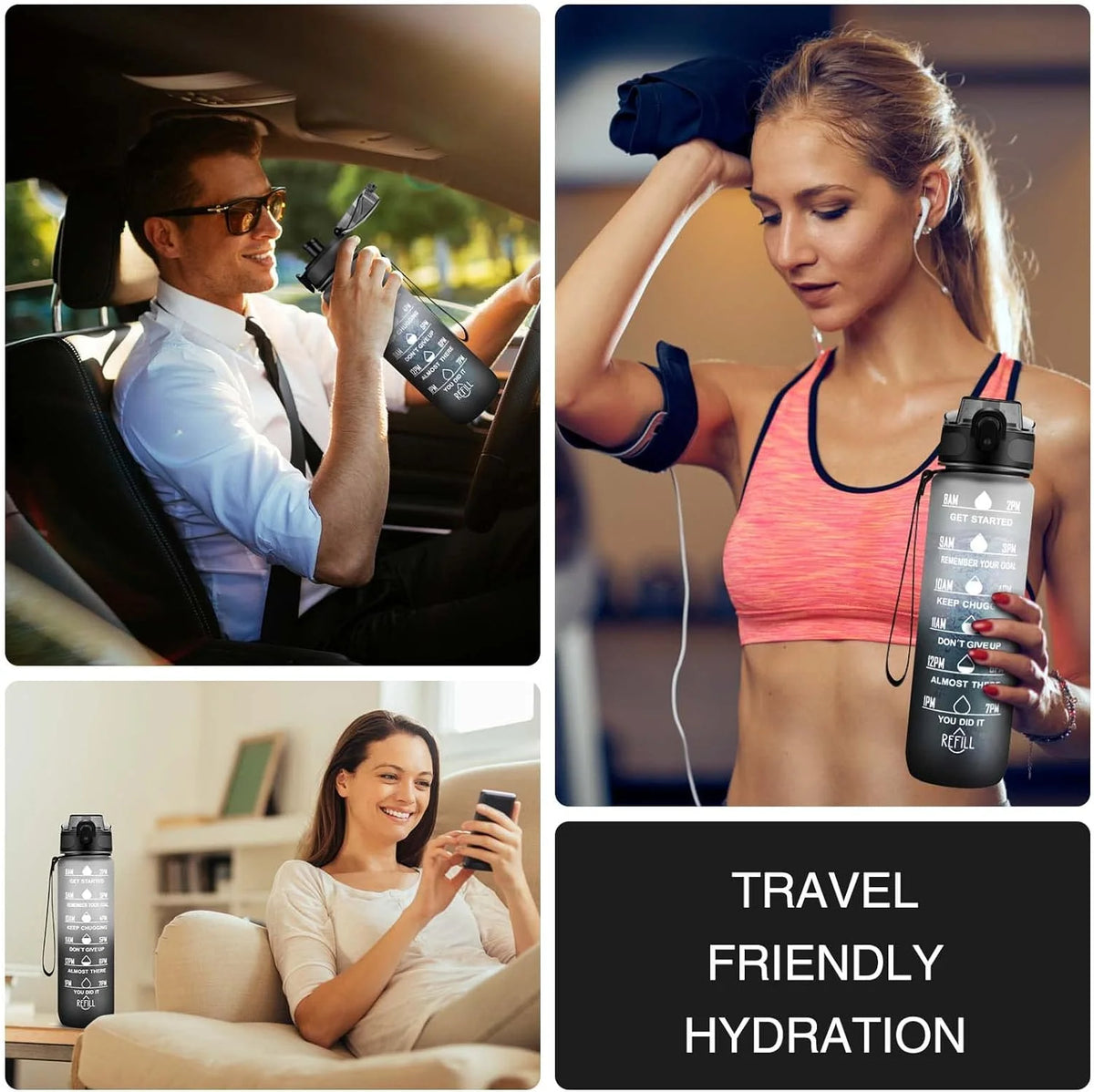 32 OZ Leakproof BPA Free Water Bottle with Straw U162