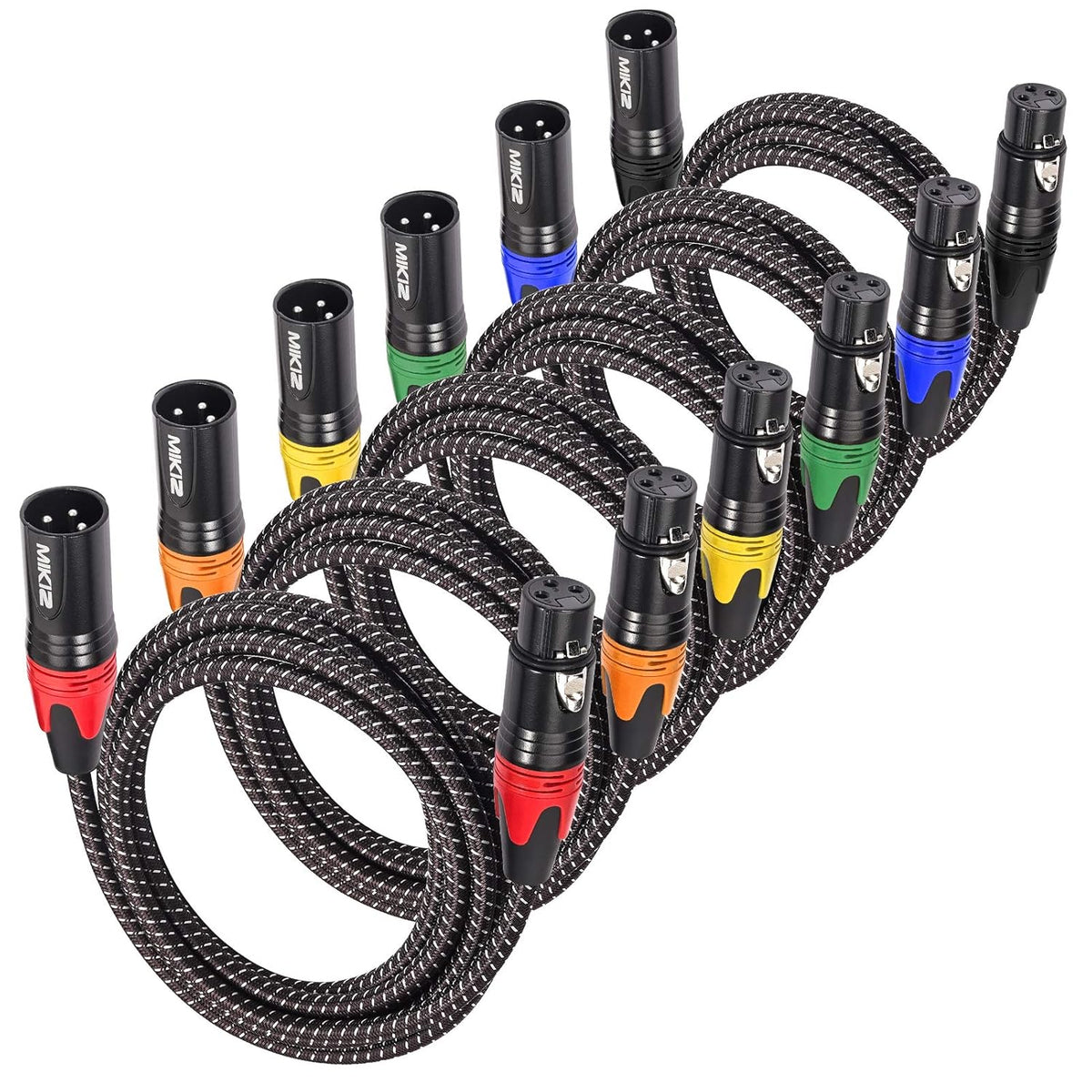 10-Pack Braided XLR Microphone Cable Z4071