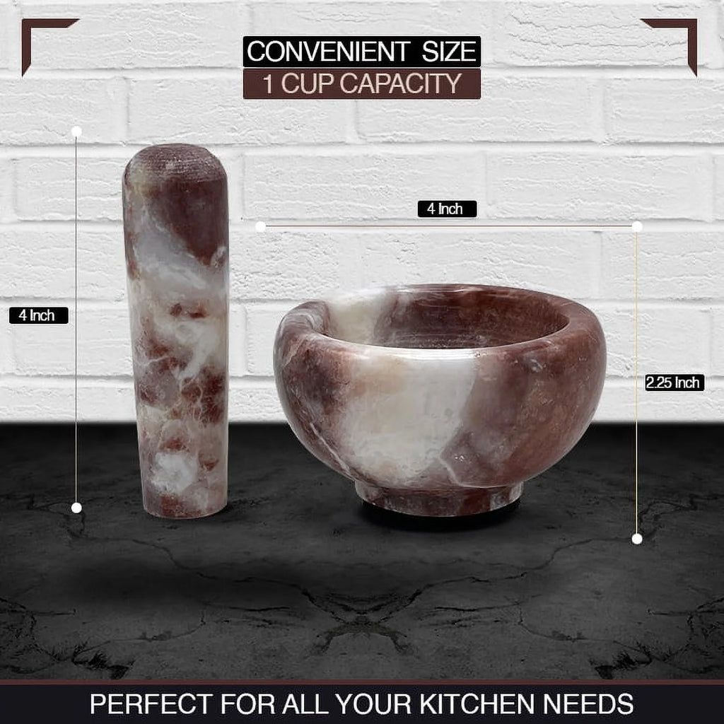 Marble Mortar and Pestle Set with Anti Scratch Pad, 1 Cup-Capacity D84343