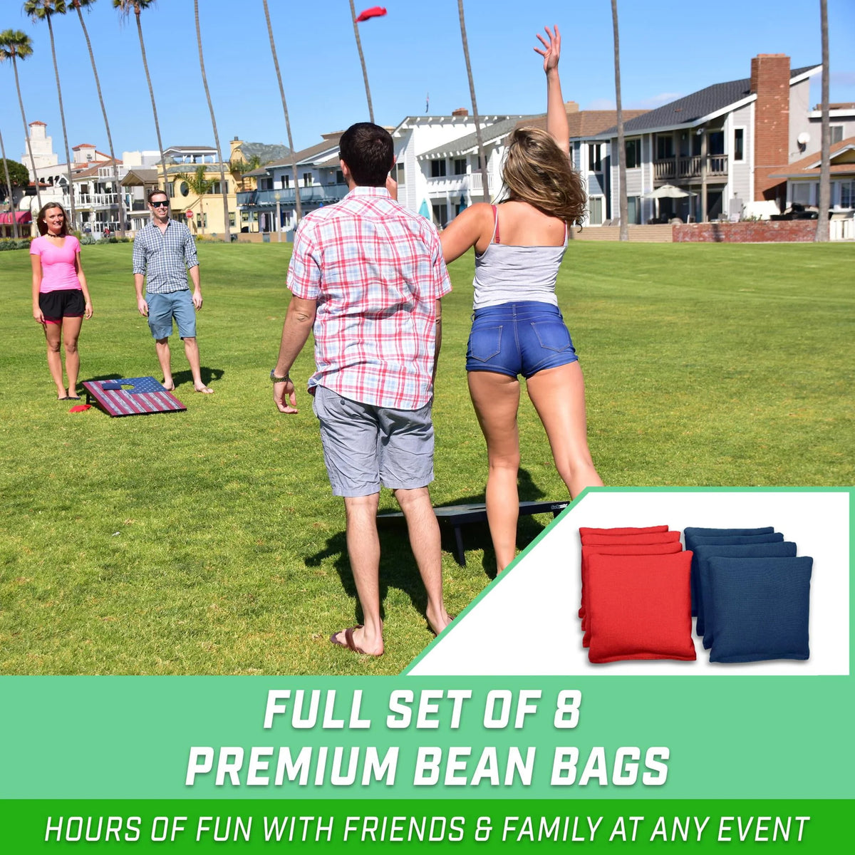 American Flag Cornhole Set with 8 Bean Bags C37765