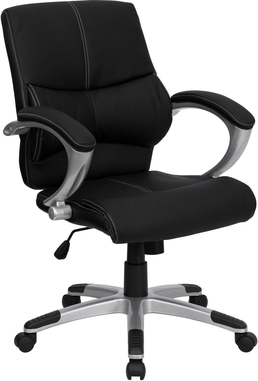 Black Leather Mid-Back Office Chair J332861