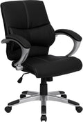 Black Leather Mid-Back Office Chair J332861