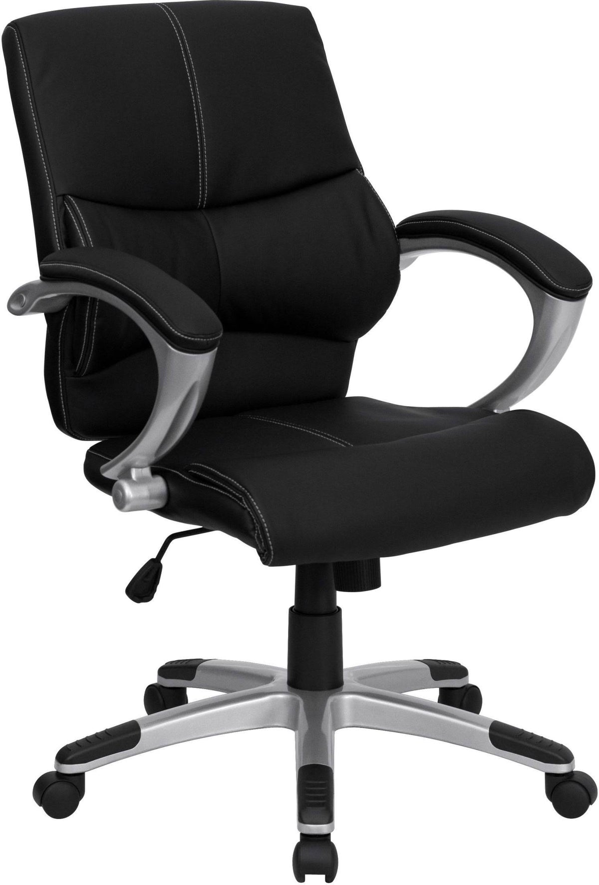Black Leather Mid-Back Office Chair J332861