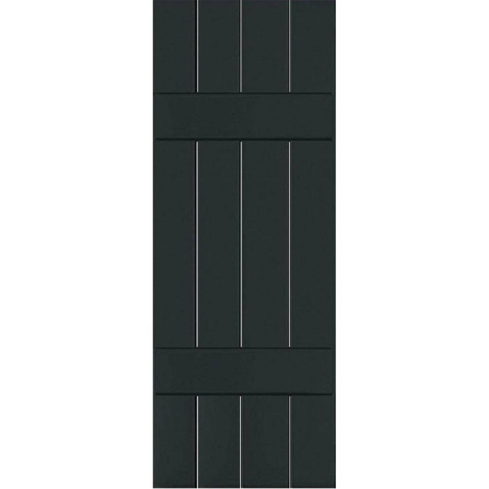 15 in. x 46 in. Dark Green Western Red Cedar Board and Batten Shutters Pair A6149