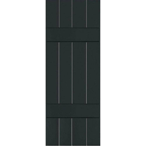 15 in. x 46 in. Dark Green Western Red Cedar Board and Batten Shutters Pair A6149