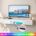 Black 71in Floating TV Stand with LED B67822