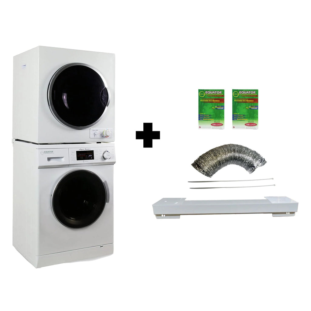 White Compact Washer and Dryer Stackable Set F518462