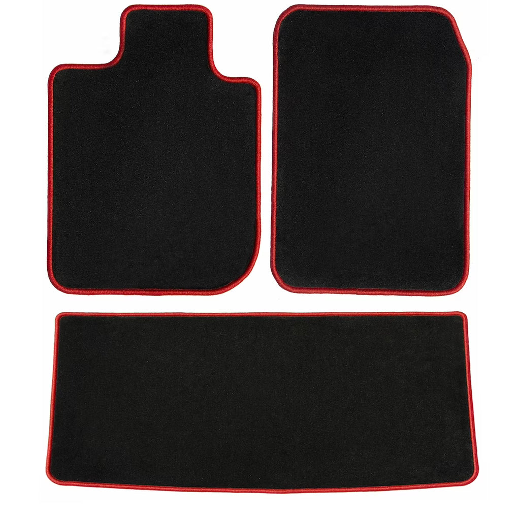 Black with Red Edging Carpet Car Mats Q150