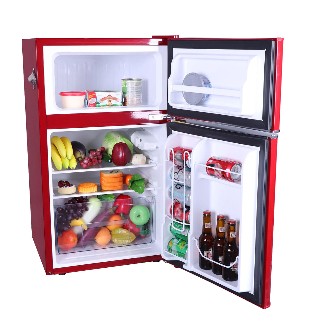 Red 3.1 Cu ft Two Door Compact Refrigerator with Freezer B95289