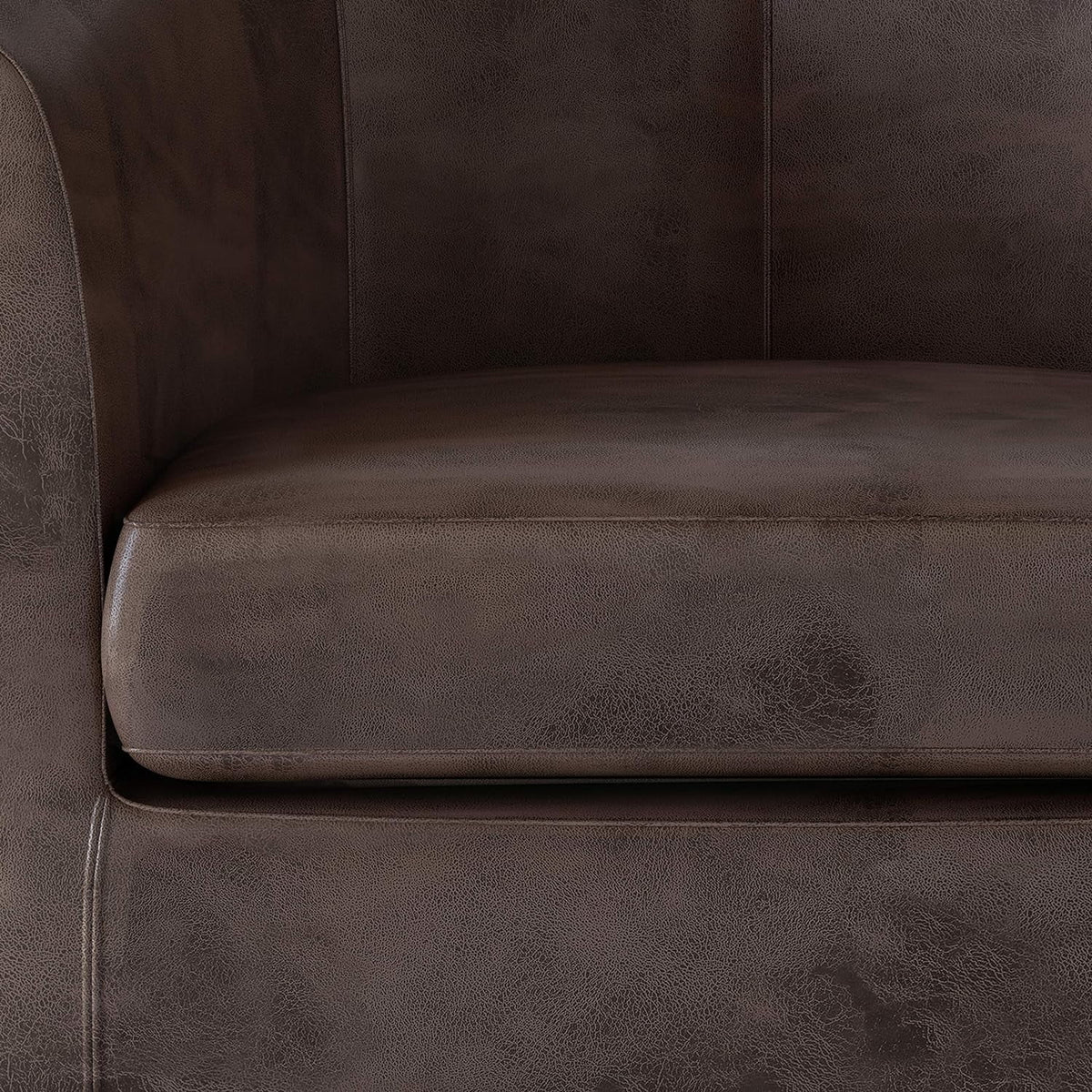 Faux Air Leather Tub Chair with Solid Wood Legs C51634