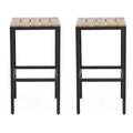 Acacia Wood Bar Stools Set of 2 Teak/Black Q9461