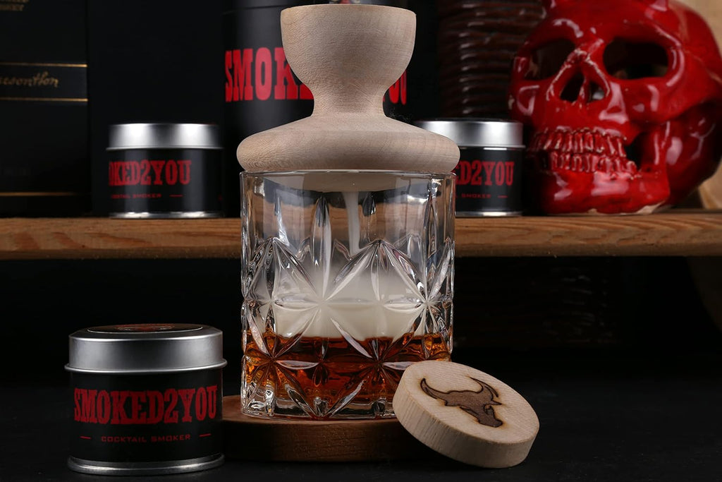 Cocktail Smoker with Oak Wood Chips, Smoking Glass Cloche Accessories Pack of 2 M608426