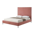 Blush Pink Velvet Queen Bed M5229
